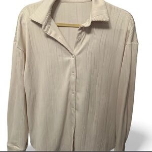 Classic Women's Button-Up Shirt in Cream